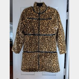 Leopard Print Faux Fur Coat